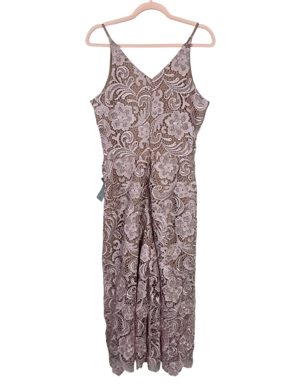 Dress the Population NWT Rose Lace Cropped Wide Leg Jumpsuit Large - Picture 5 of 13